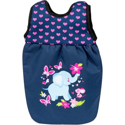 Puppen Schlafsack BAYER "Elefant", bunt (blau, pink), Puppenausstattungen, KinderB:2cm H:24cm L:37cm T:37cm, Motiv, gemustert, B:2cm H:24cm L:37cm T:37cm