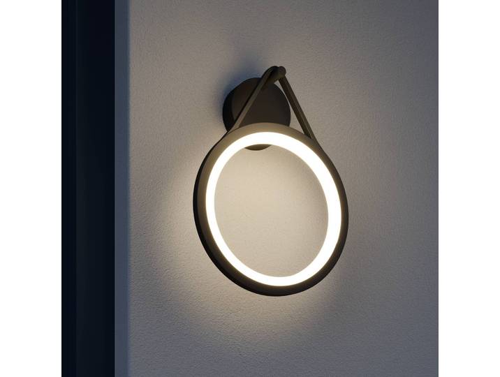 LED Außenwandleuchte Mirco Lucande, schwarz, Aluminium, Modern, Wandlampe