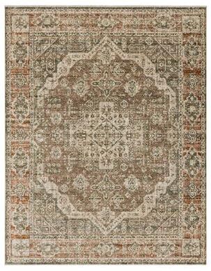 Mohawk Home Annabel Green/Orange Traditional Area Rug