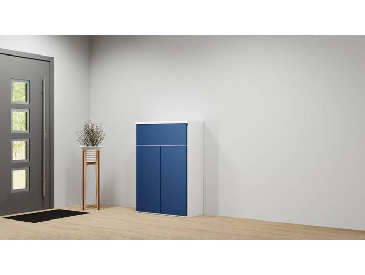 Blaues Vertiko nach Maß MDF Lackiert Perlnacht­blau