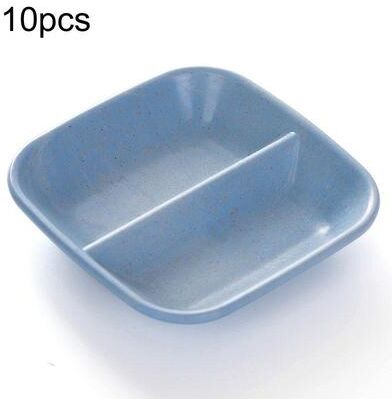 Everyday Crate Premium 10 Piece Wheat Straw Kitchen Sauce & Seasoning Dish Set blue