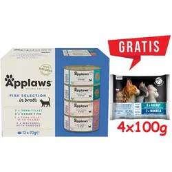 Applaws Multipack Dosen in Brühe für Katzen Fischauswahl 12x70g CUP