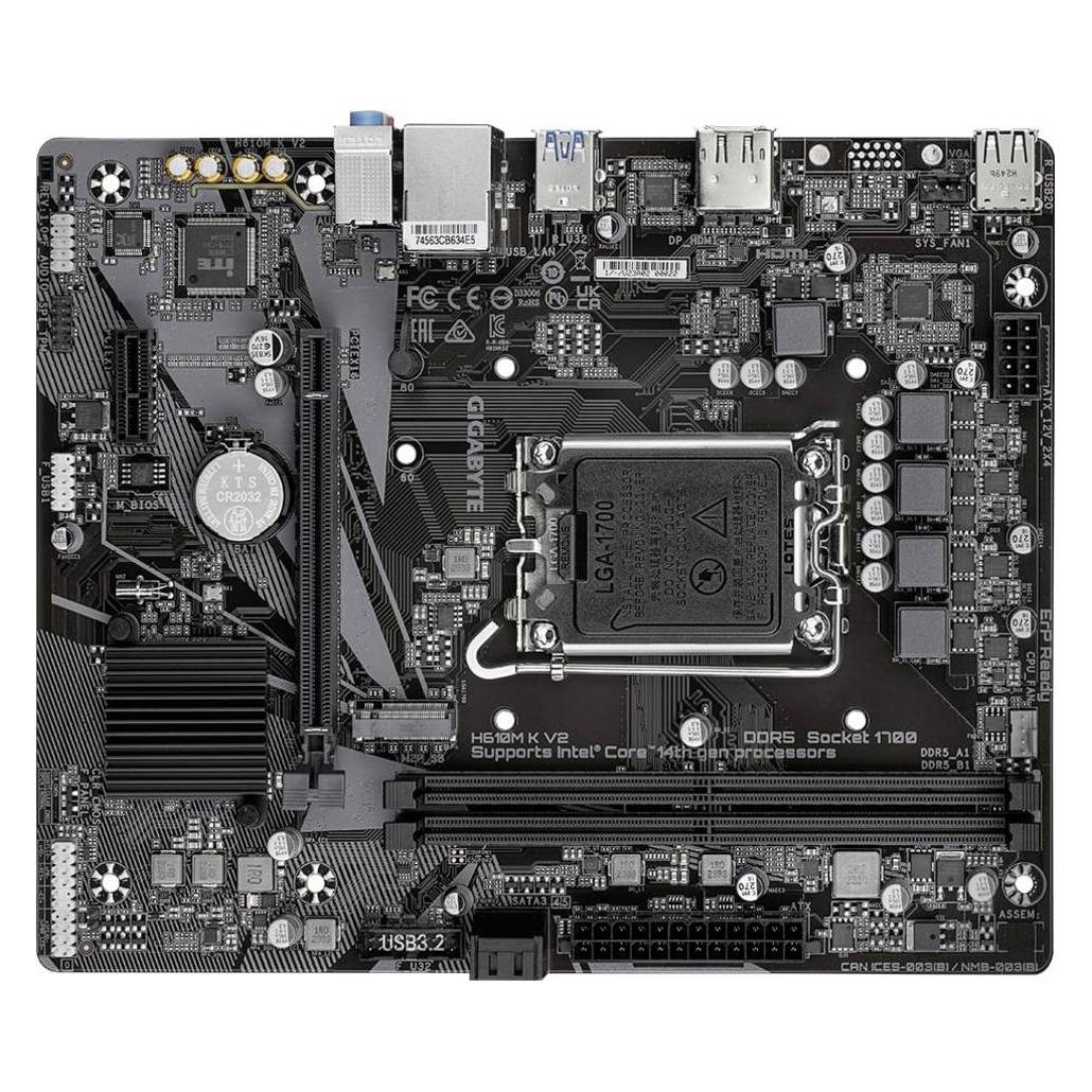 Gigabyte H610M K V2 (LGA 1700, Intel H610, mATX) (H610M K V2)