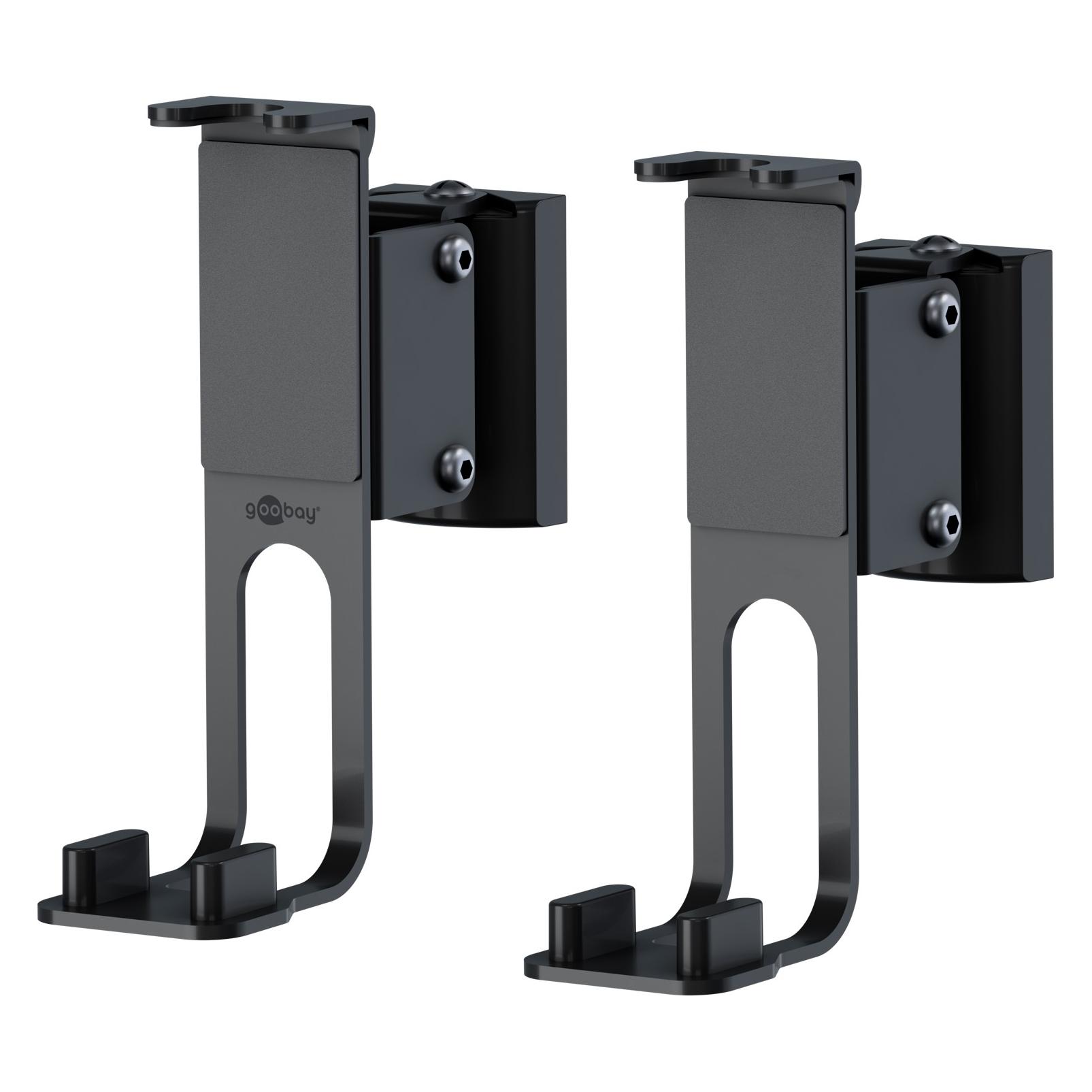 Goobay Lautsprecher-Wandhalterung One Sound Flex, schwarz (Wandmontage, Neigbar, Schwenkbar) (70829)