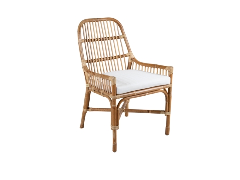 Brafab Vallda Diningsessel mit Armlehnen aus Naturrattan mit Kissen 7393260043782