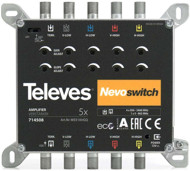 Televes Amplificateur 5 voies 5-15dB pour MSNEVO sans NT MS510VGQ (714508)