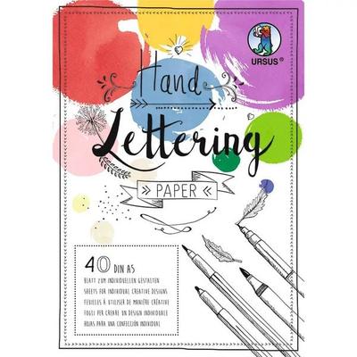 URSUS Basispapiere, Zeichen- & Künstlerbedarf Handlettering-Block Colourful, DIN A5, 40 Blatt