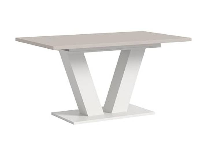 xonox.home – Esstisch Motion 150-190x76x90 cm in Kaschmir und Weiß Nachbildung – Ausziehbarer Tisch mit V-Fußgestell – schlicht & zeitlos – bietet maximale Flexibilität
