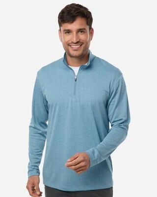 AllPro 4HM700 Athletic Men's Pro-Lock Performance Mélange Quarter-Zip Pullover Top in Cloud Blue Melange size 2XL   Polyester