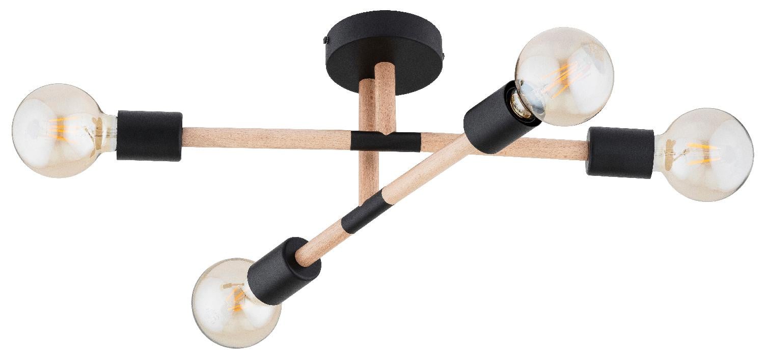 Alfa Plafondlamp OTELLO licht hout/zwart, B/D/H: 21 x 43 x 54 cm