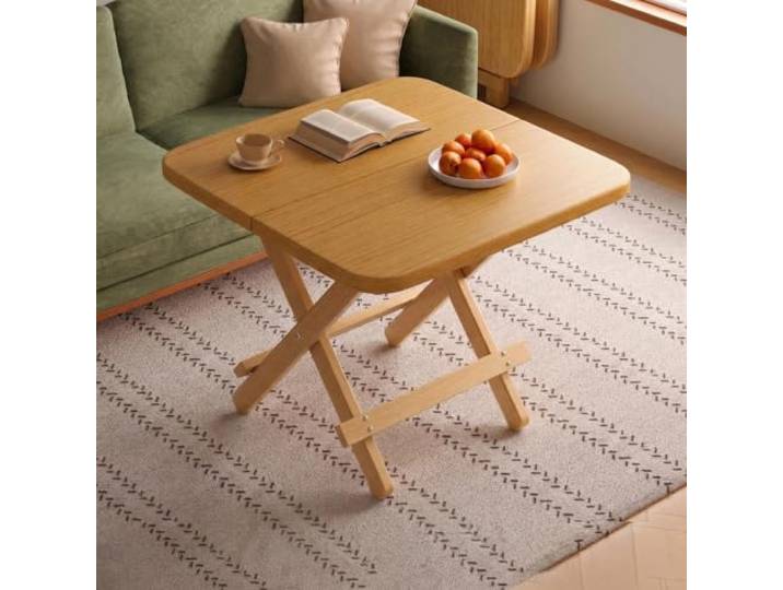Klappbarer Beistelltisch Massivholz Portabel 7 Größen 60 90cm Massivholz Klapptisch für Camping und Wohnzimmer(90x72cm/35.4x28.3in)