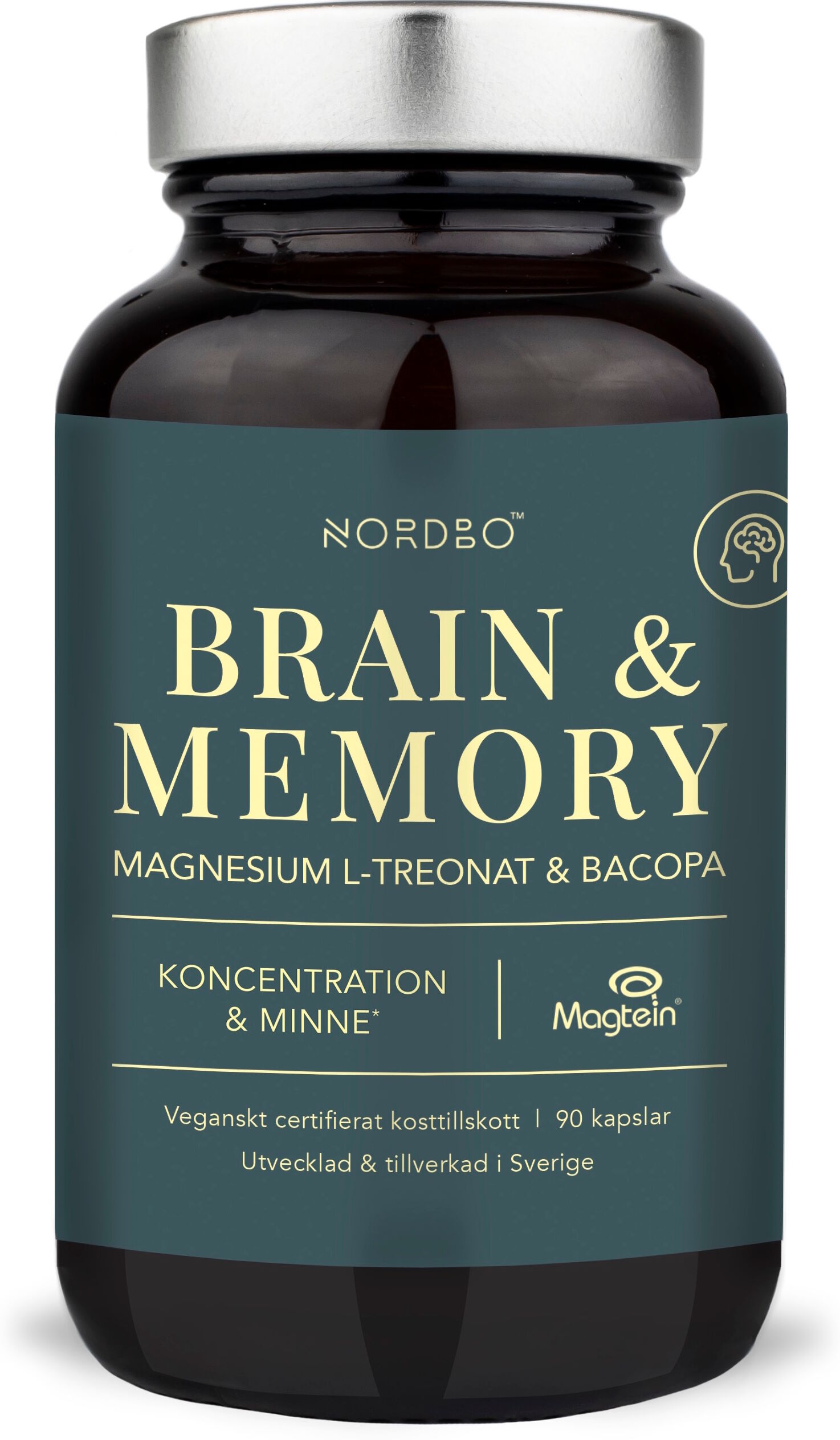 Nordbo Brain & Memory Magnesium, 90 kap Kosttilskud 90 stk