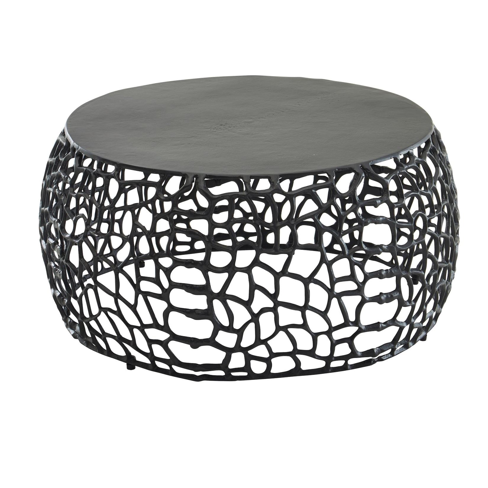 KADIMA DESIGN Couchtisch ASTLUX: Aststruktur, lackiertes Aluminium, handgefertigt, Anti-Rutsch-Noppen, Ablagefläche.