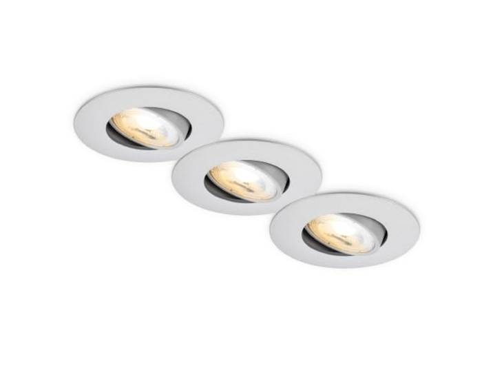 BRILONER - 3er Set LED Einbaustrahler, Dimmbar, CCT, IP23, 90mm, Chrom-Matt