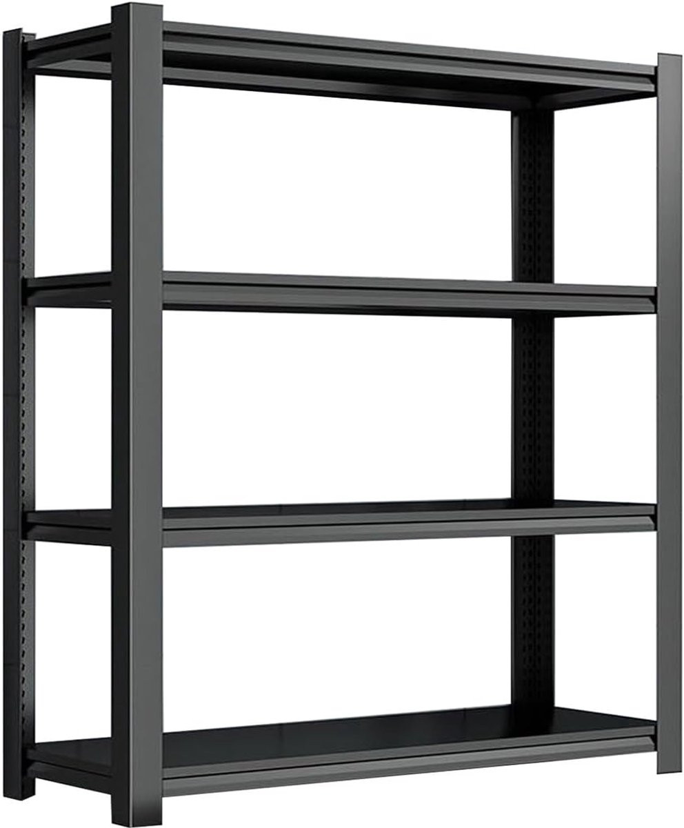 4-laags Audio Rack Zwart met Verstelbare Planken voor het Organiseren van HiFi Apparatuur