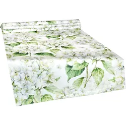 TISCHLÄUFER Landlust-Hortensie weiß 40/130 cm