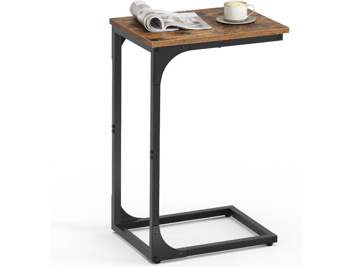 Beistelltisch C-Form Metall Vintage Braun