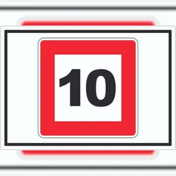 HB-Druck Höchstgeschwindigkeit 10 kmh nicht zu überschreiten Aufkleber mit Symbol A2 (420x594mm)