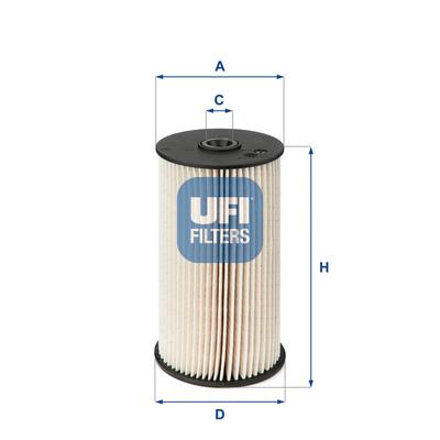 UFI Kraftstofffilter 2600700 Filtereinsatz 137mm für VAG