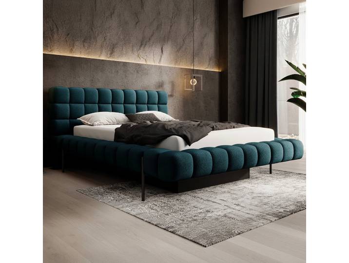 Lit coffre 160x200 sommier inclus Ezio Bleu