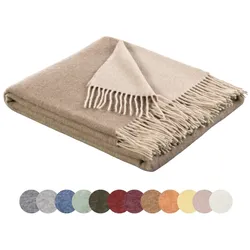 Biederlack Kaschmirplaid Uni 150 x 200 cm - Mehrere Farben (Farbe: Grau - Silber)