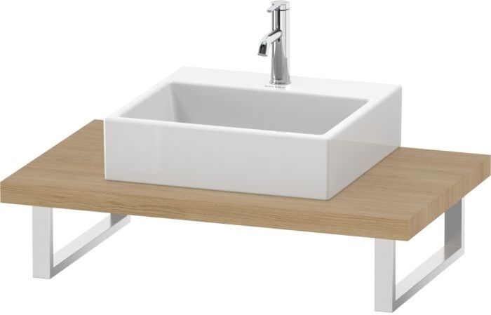 Duravit L-Cube Konsole LC102C03030 Stärke 4.5 cm, Eiche natur, für Aufsatzbecken, variabel