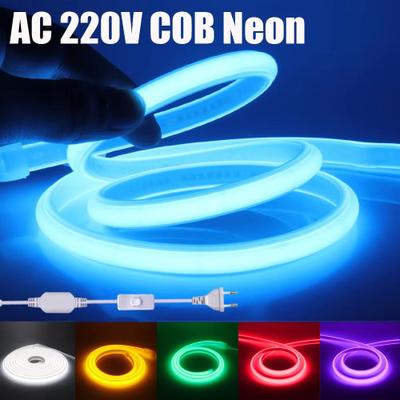 Inspired Finds High Brightness COB Neon LED Strip Waterproof Multicolor Ribbon Light yellow 10m