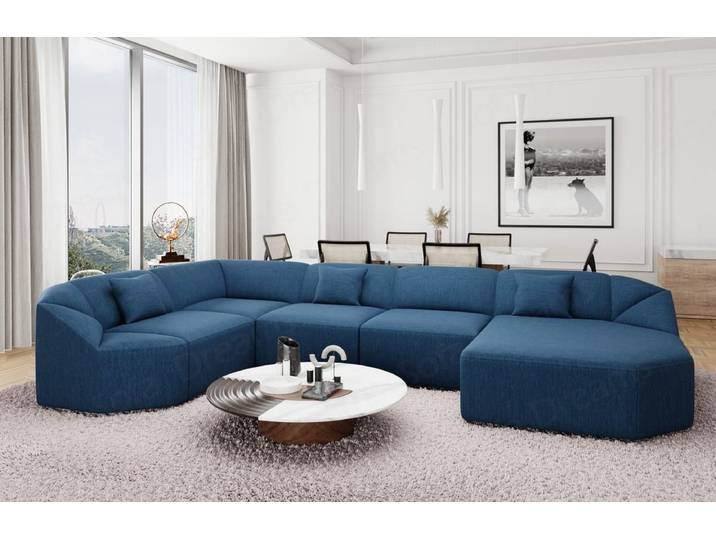 Wohnlandschaft Cabrera U-Form aus Stoff