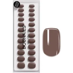 DOONAILS Soft Gel Press Ons Truffle Short Square - braun