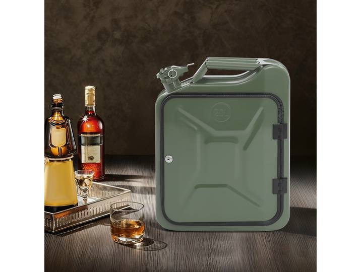 Boîte à vin en forme de réservoir d'essence, cadeau créatif, boîte de rangement pour vin verrouillable, mini bar, armoire à vin, décoration artisanale, 35*15.5*47cm