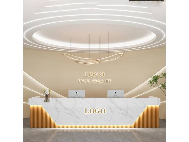Comptoir de bar commercial moderne, classique, luxueux, simple, pour salon, bureaux de réception, mobilier commercial professionnel élégant
