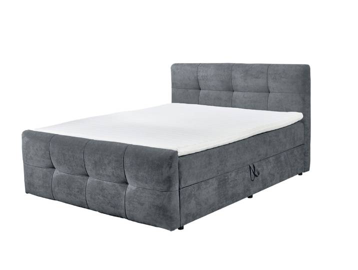Boxspringbett, Tonnentaschenfederkern, 180×226 cm, Mit Bettkasten, Modern, ED Lifestyle