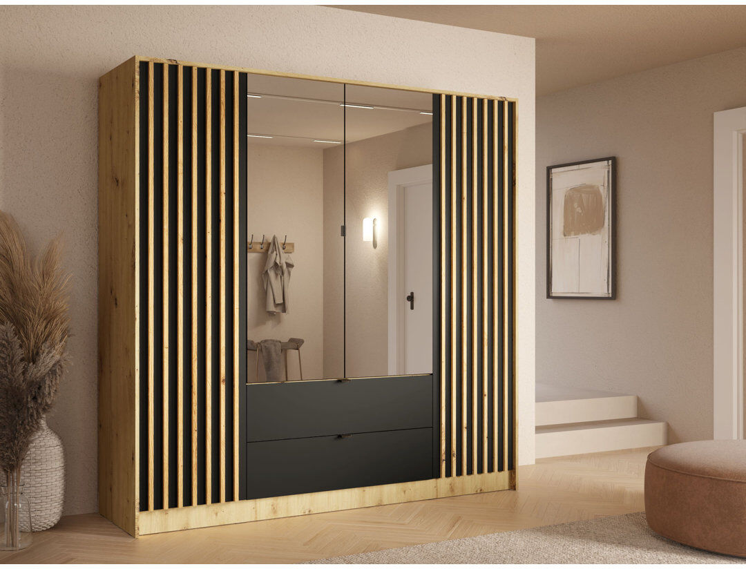 17 Stories Laminate Wardrobe Natural 200.5" H x 200" W x 54.5" D