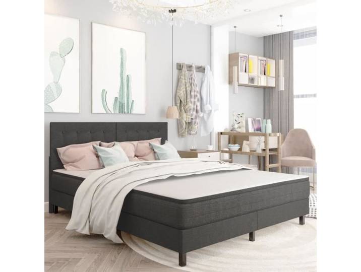 Tête de lit touffetée - Xixiyanstore - Gris foncé - 160x200 cm - Tissu - MDF