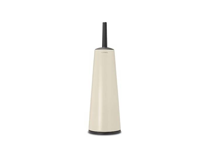 Brabantia - Renew Porte Goupillon avec Brosse - Brosse Hygiénique - Nettoie sous Le Rebord - Base Anti-Rayures - Anti-Corrosion - Accessoire de Salle de Bains - Soft Beige - 42 x 12 x 12 cm
