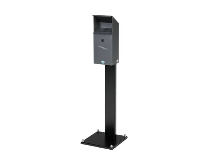 PROREGAL Großvolumiger E-Zigarettensammler mit Schutzdach 3,7 Liter, HxBxT 113,5,3x31x31cm Verzinkter Stahl Grau Ascher Aschenbecher
