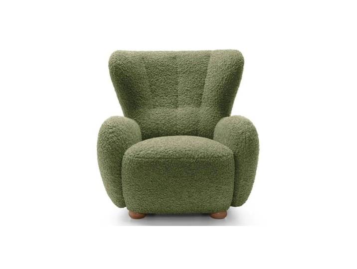 LILI - Fauteuil tissu bouclette - Vert