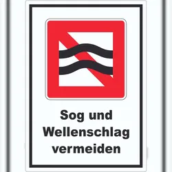 HB-Druck Sog und Wellenschlag vermeiden Symbol und Text A6 (105x148mm)