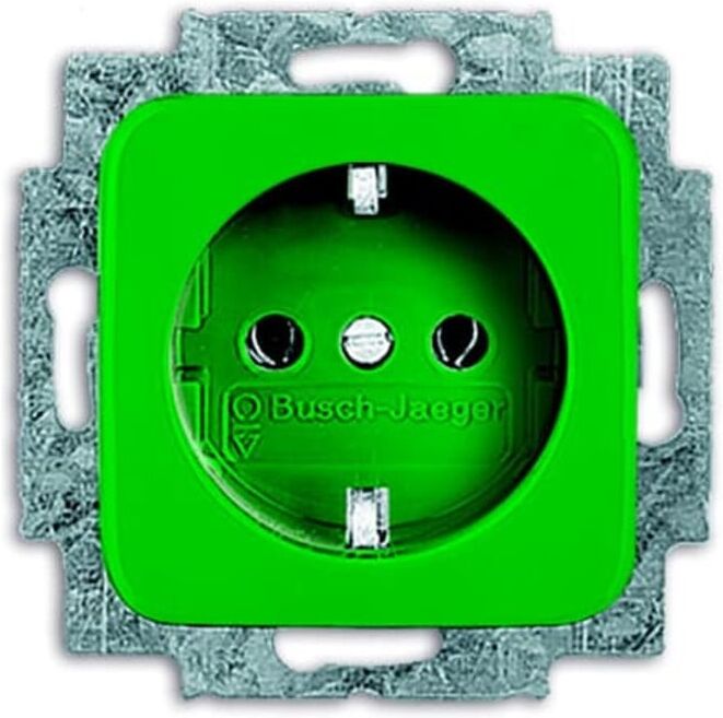 Busch-Jaeger SCHUKO Steckdosen-Einsatz 20 EUCKS-13-212-101 grün RAL 6032 (2CKA002013A5468)