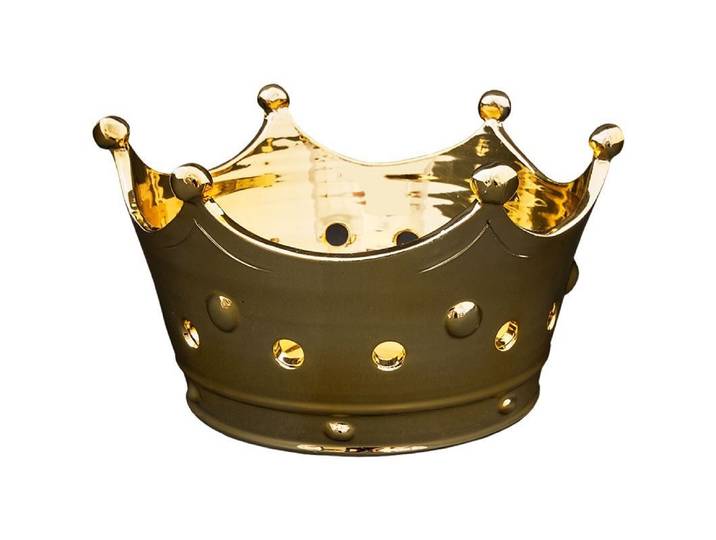 Virginia Casa Servierschale Krone Line, Keramik, Handwäsche empfohlen, Gold, Krone, H: 17cm