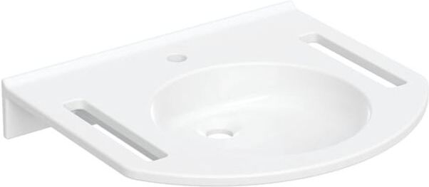 Geberit Publica Waschtisch 402160016 60 x 55 cm, mit Hahnloch, ohne Überlauf, mit Ausschnitten, barrierefrei, weiß