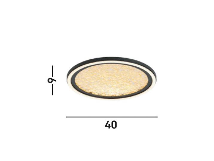 Searchlight LED Deckenlampe Luna, dimmbar, schwarz, für Wohn- / Esszimmer, Metall, LED Deckenleuchte