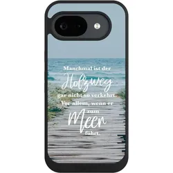 Nivocase Handyhülle für Google Pixel 10a Hülle NIVOpure Case Schwarz Statement Strand Spruch (Google Pixel 10a), Smartphone Hülle, Schwarz