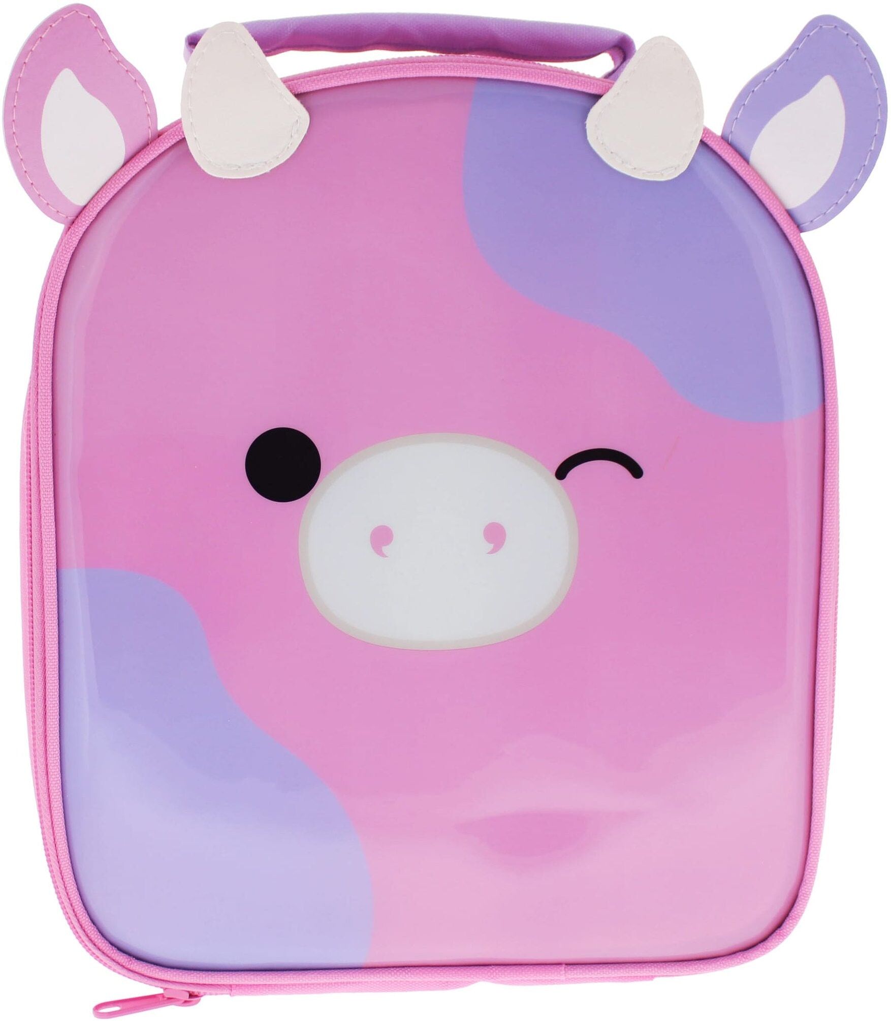 Blueprint Squishmallows Patty Cow Novelty Insulated Lunch Bag for Kids, Pink and Purple
