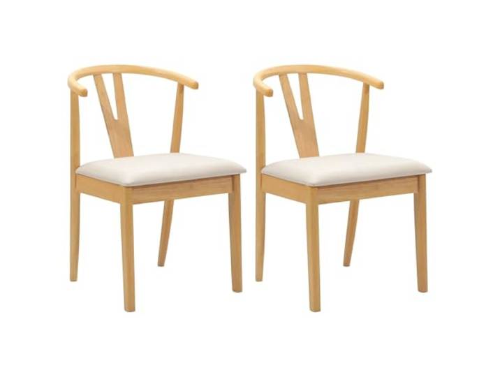 KGHERMDF Esszimmerstuhl 2 Stück Massives Gummiholz Natur Kompakt für kleine Räume, lackierte Oberfläche, pflegeleicht, für Esszimmer Küche Büro