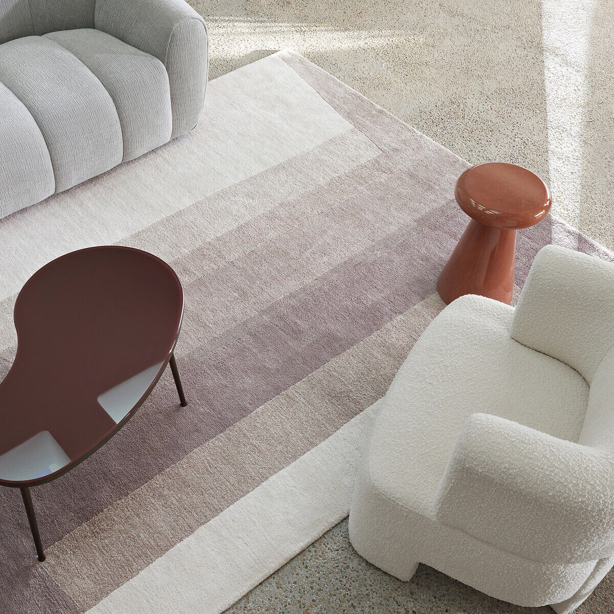 AM.PM Tapis tufté à la main, en lyocell et laine, LUCE