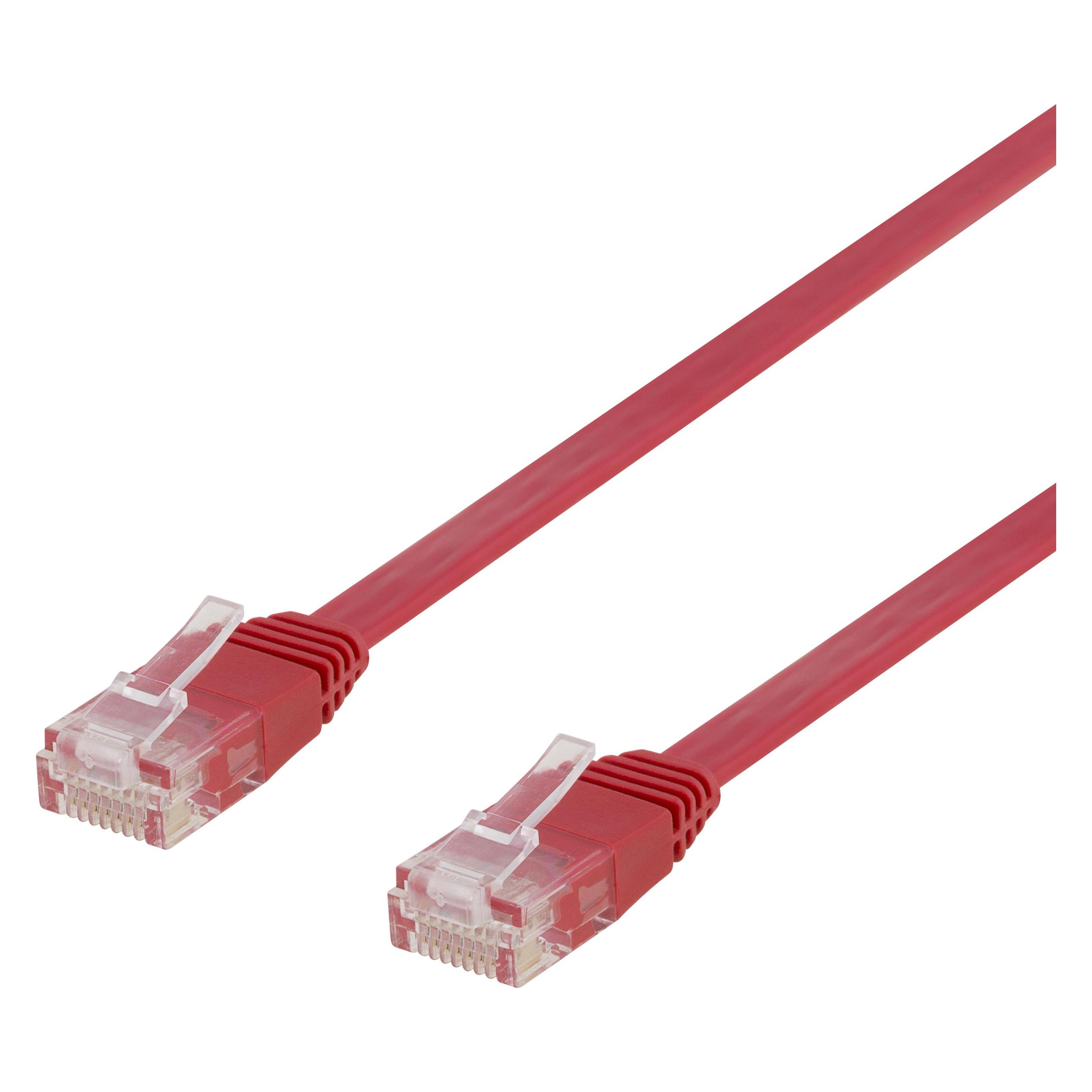 Deltaco U/UTP Cat6 patch cable flat 10m 250MHz red (U/UTP, CAT6, 10 m) (TP-610R-FL)