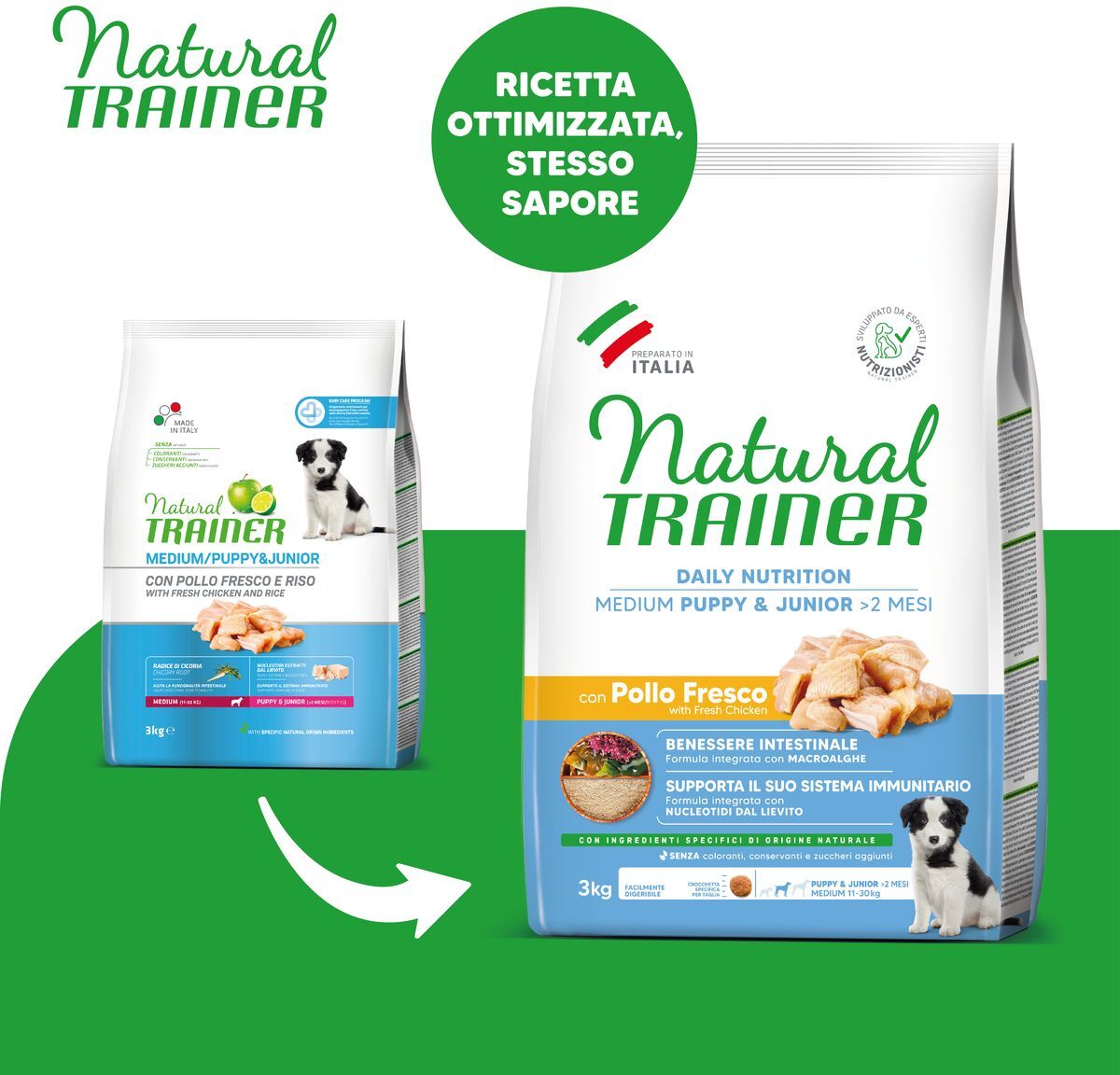 Natural Trainer Puppy&Junior Medium con Pollo 3KG