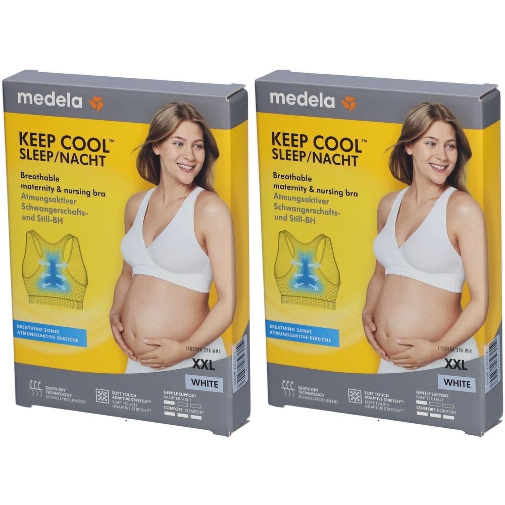 Medela Keep Cool Schlaf BH XXL weiß 2x 2x1 St