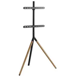 Lakuda TV-Bodenständer Stativ, Holzoptik, Kabelfixierung, 40" - 65" - Holzoptik & Kabelmanagement (32 kg, 40" - 65"), TV Ständer, Schwarz, Braun